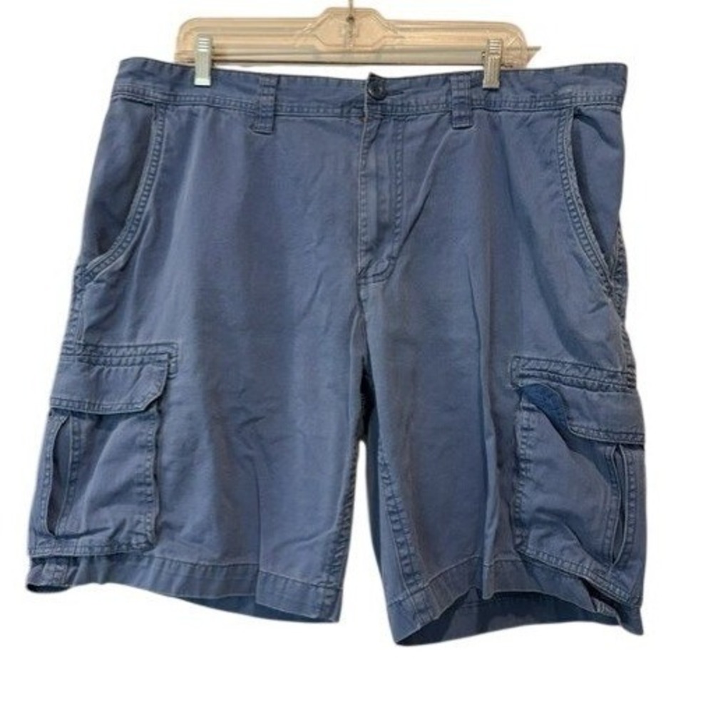 St Johns Bay Mens 40 Blue Cargo Shorts Cotton Utility Y2K 10" Inseam